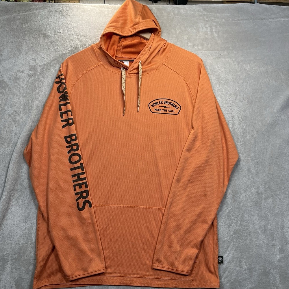 Howler Brothers Loggerhead Hoodie Mens Size Large Orange